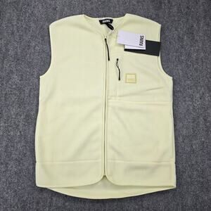 RAINS Vest Unisex Small Yellow Breathable Insulated Water Repellent Fleece